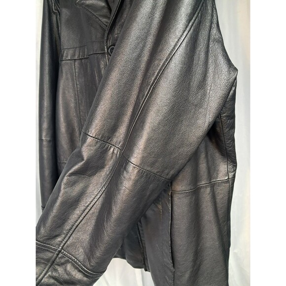 Vintage Wilsons Leather M. Julian Leather Jacket L Black 69426 Button Front - Picture 7 of 12